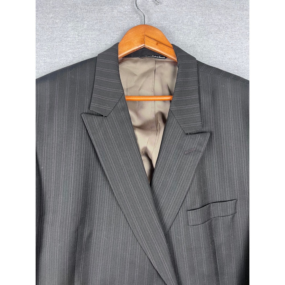 Jack Victor Mens 50R‎ Wool Pinstripe Blazer Jacket Two Button Made in Canada